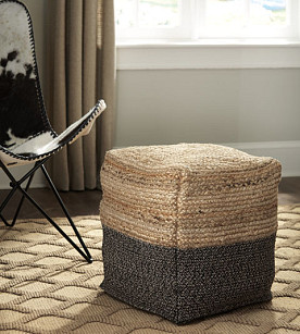Sweed Valley - Natural/Black Pouf