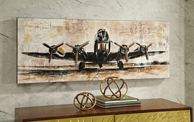 Kalene - Brown/Black Wall Art Plane