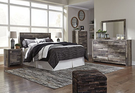 Derekson Multi Gray Rustic Dresser-Mirror-Headboard-Nightstand