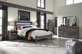 Baystorm - Gray Dresser-Mirror-Queen Bed-Nightstand