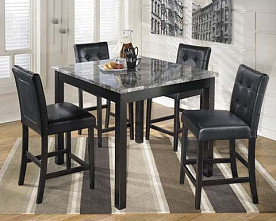 Maysville - Black Counter Table w/ 4 Barstools