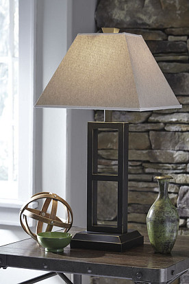 Deidra - Black Metal Table Lamps-Pair