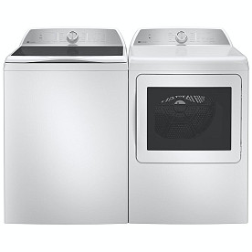 GE 5.0 CU FT HE SMART WASHER/7.4 CU FT SMART DRYER WHITE/SILVER