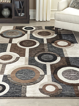 Guintte - Black/Brown/Cream Rug - 5' x 6'7"