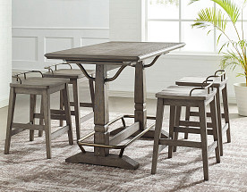 Ryan - Smoky Oak Counter Table w/4 Stools