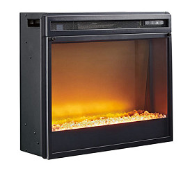 Fireplace Insert Glass/Stone - Black