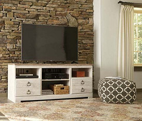 Willowton - Whitewash Lg TV Stand