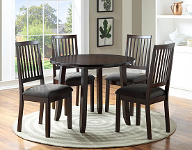 Yorktown - Espresso Finish Dinette w/4 Chairs