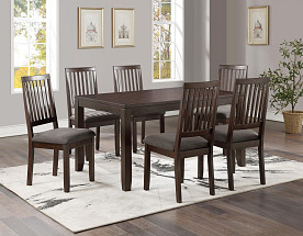 Yorktown - Espresso Finish Rectangular Dinette w/6 Chairs