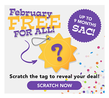 February Free For All! Scratch the tag to reveal your deal!